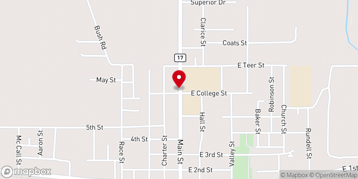 Map showing location of Saint Theresa Catholic Church