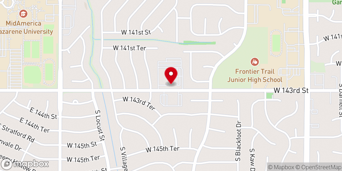 Map showing location of Prince of Peace Catholic Church