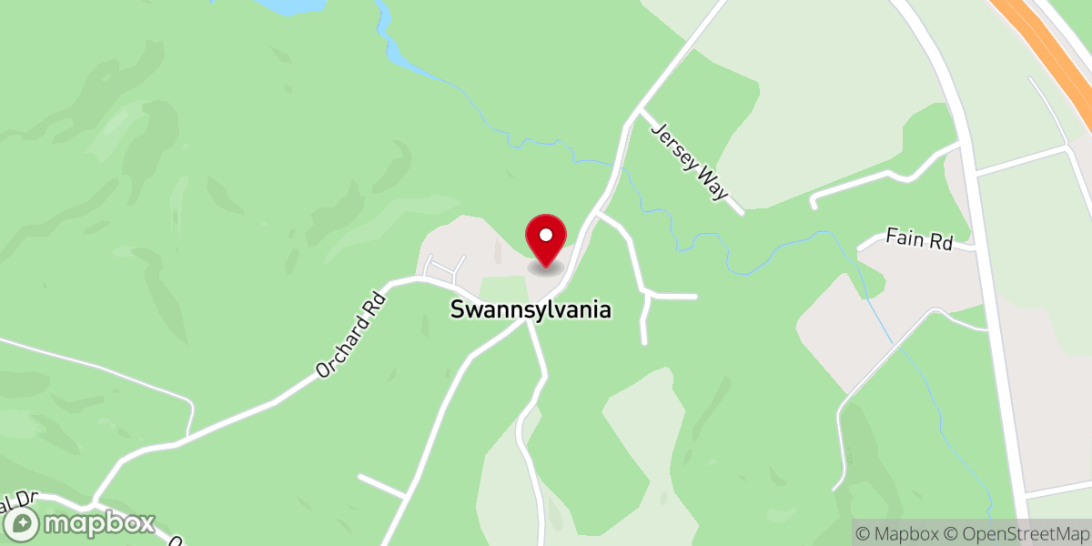 Map showing location of Swannsylvania Church
