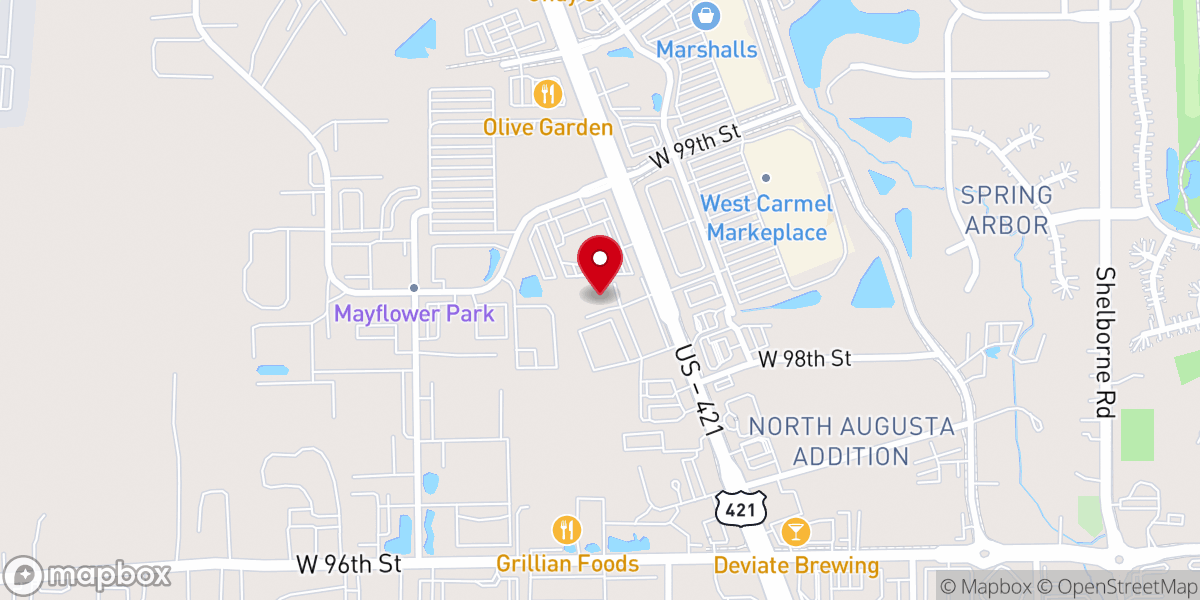 Map showing location of Heartland Unitarian Universalist Church