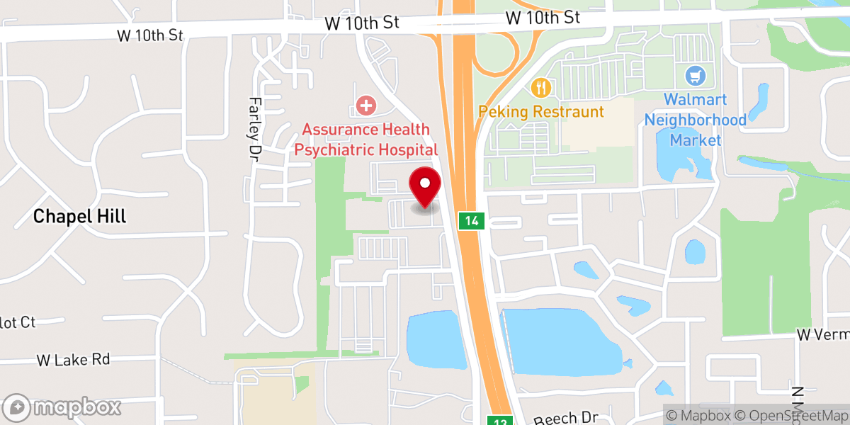 Map showing location of Vineyard Life Church