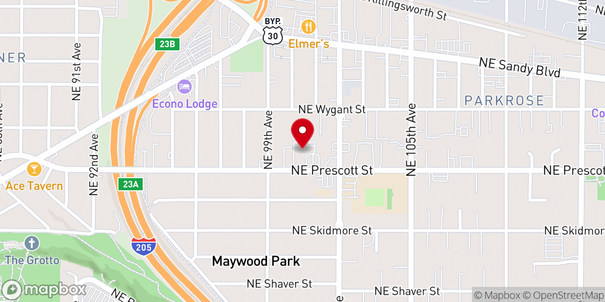 Map showing location of St. Rita Catholic Church