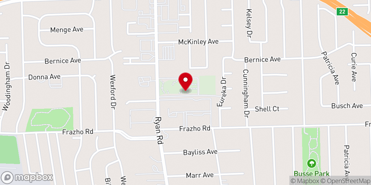 Map showing location of Our Lady of Grace Parish Office