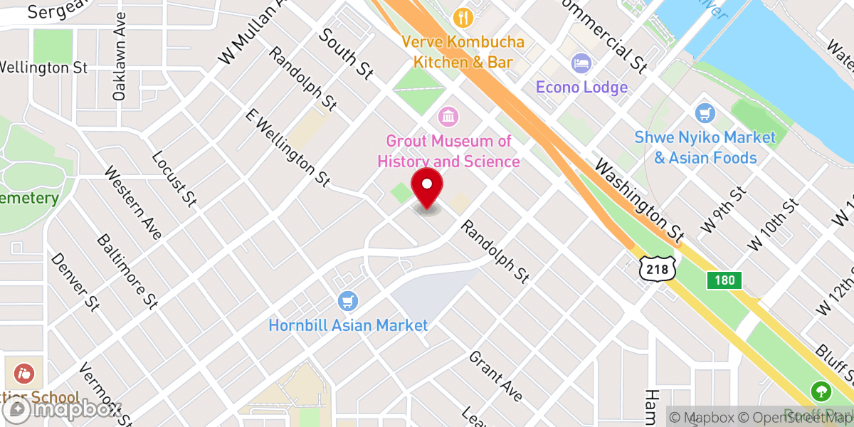 Map showing location of Waterloo First United Methodist Church