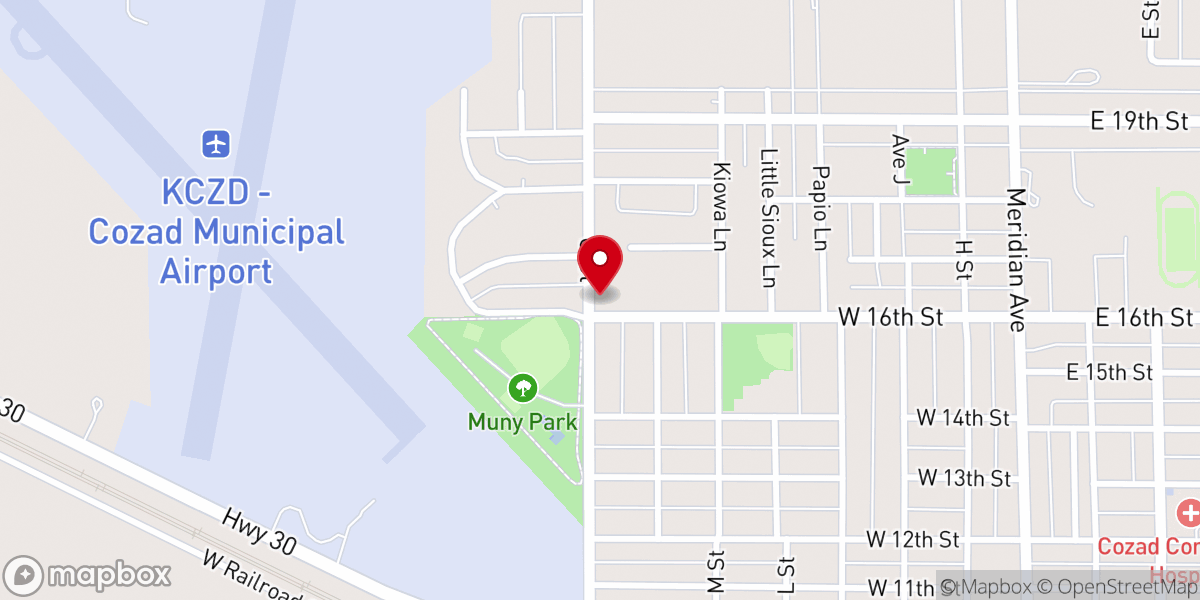 Map showing location of The Crossing Fellowship - Cozad Campus