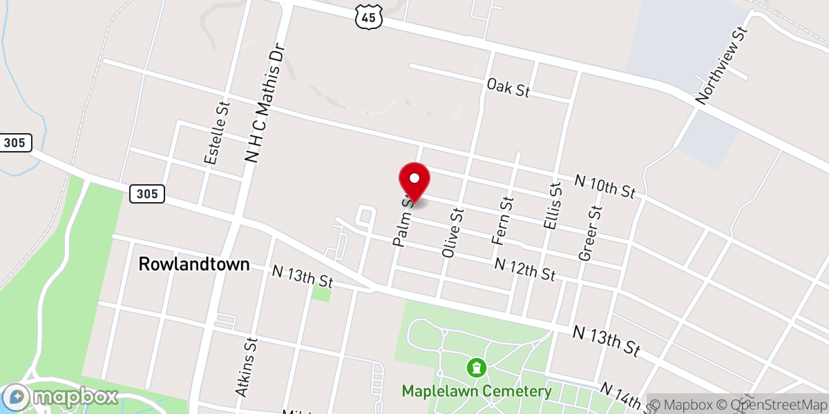 Map showing location of Hope Chapel