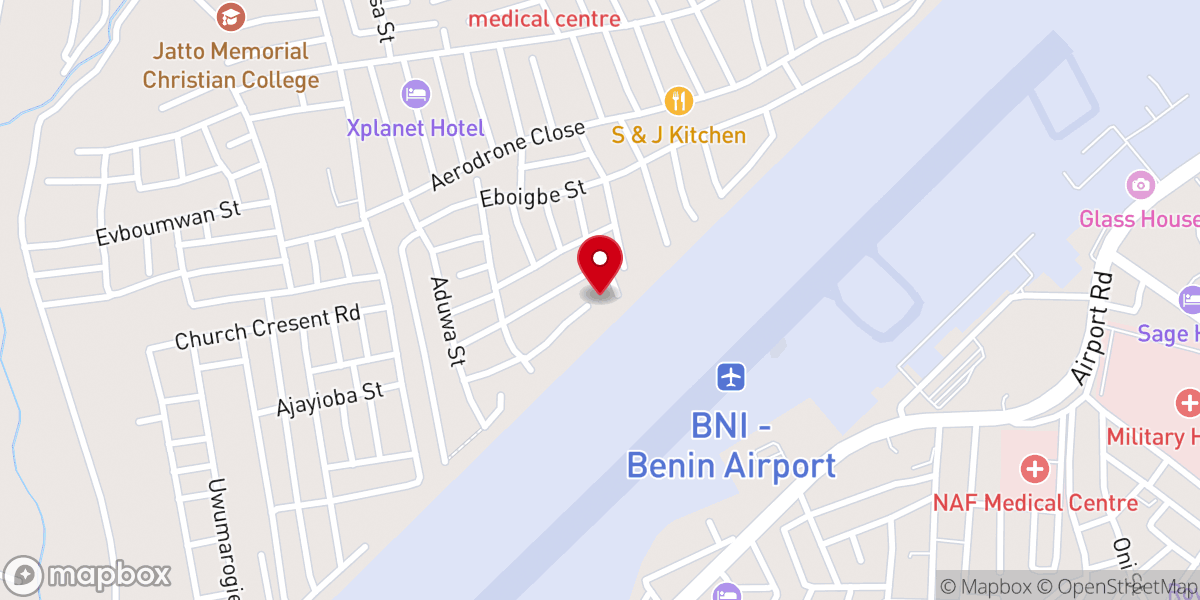 Map showing location of Goshen Baptist Church