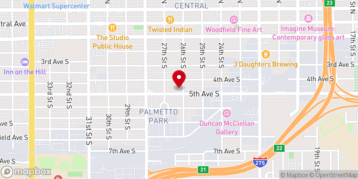 Map showing location of New Covenant Baptist Church