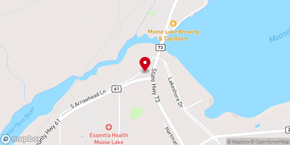 Map showing location of Moose Lake Area Chamber of Commerce
