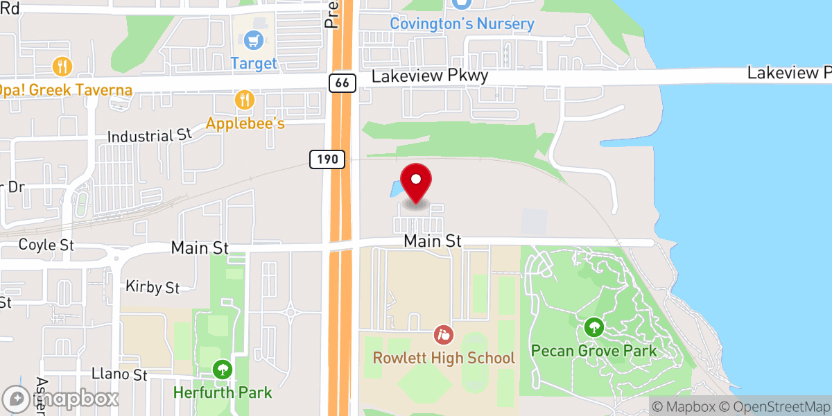 Map showing location of First Baptist Church Rowlett