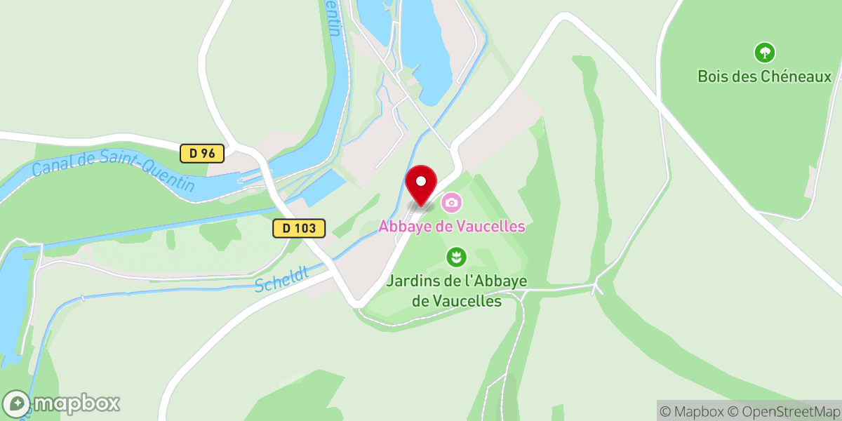 Map showing location of Abbaye de Vaucelles
