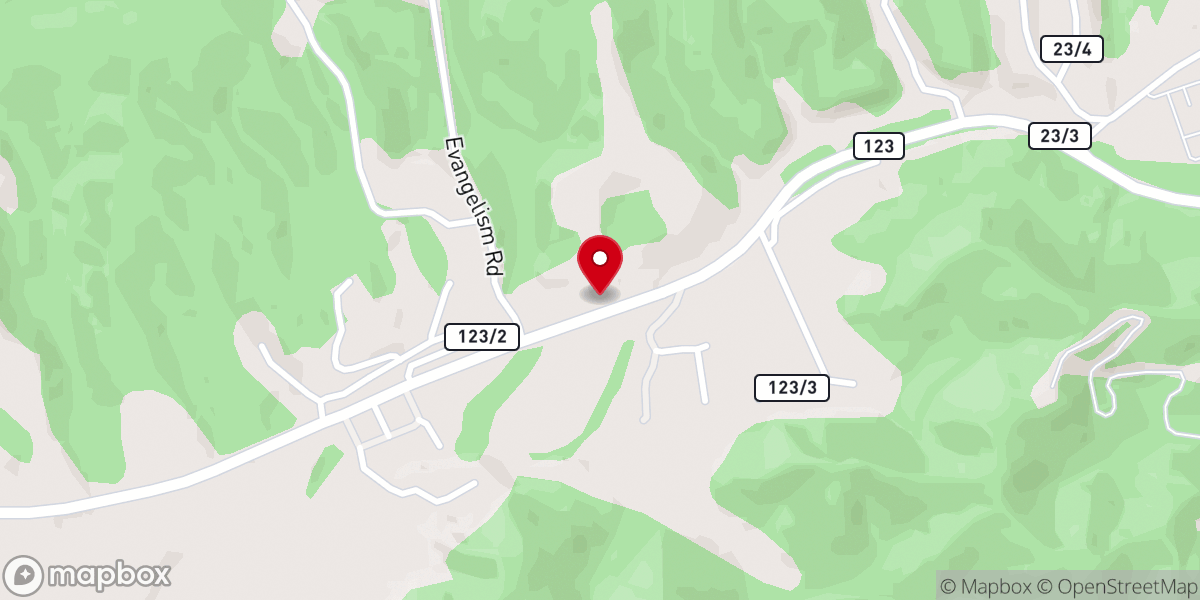 Map showing location of Belvoir FWB Church