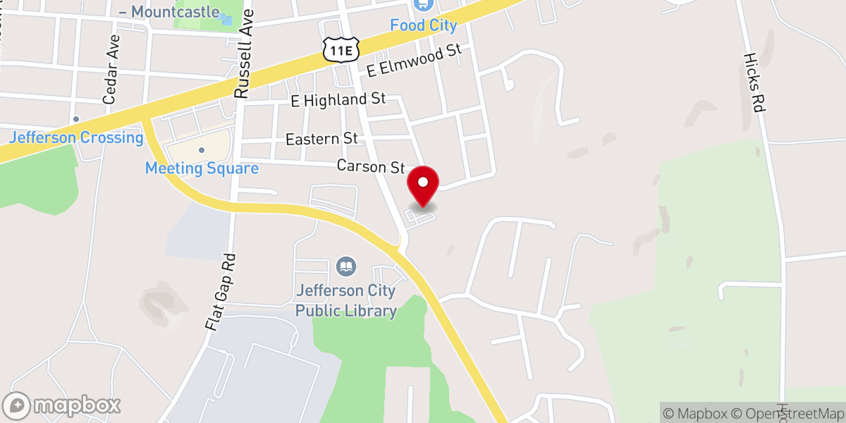 Map showing location of Jefferson City Church of God