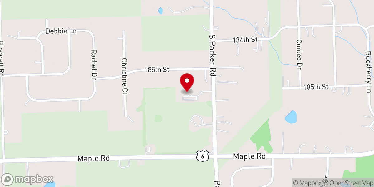 Map showing location of Parker Road Bible Church