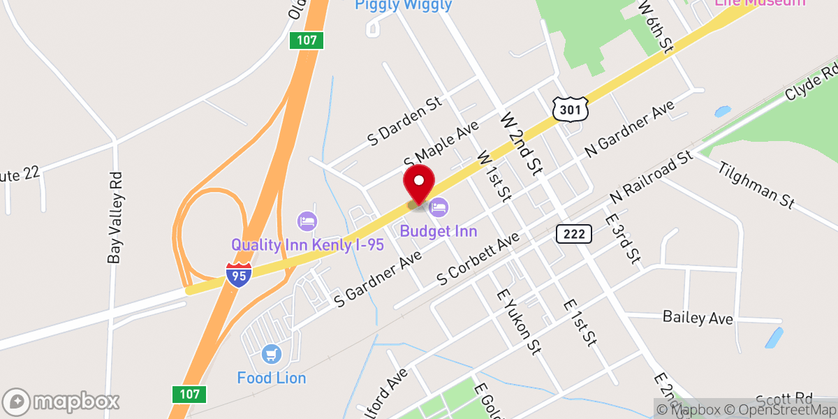 Map showing location of Lugo's Tires