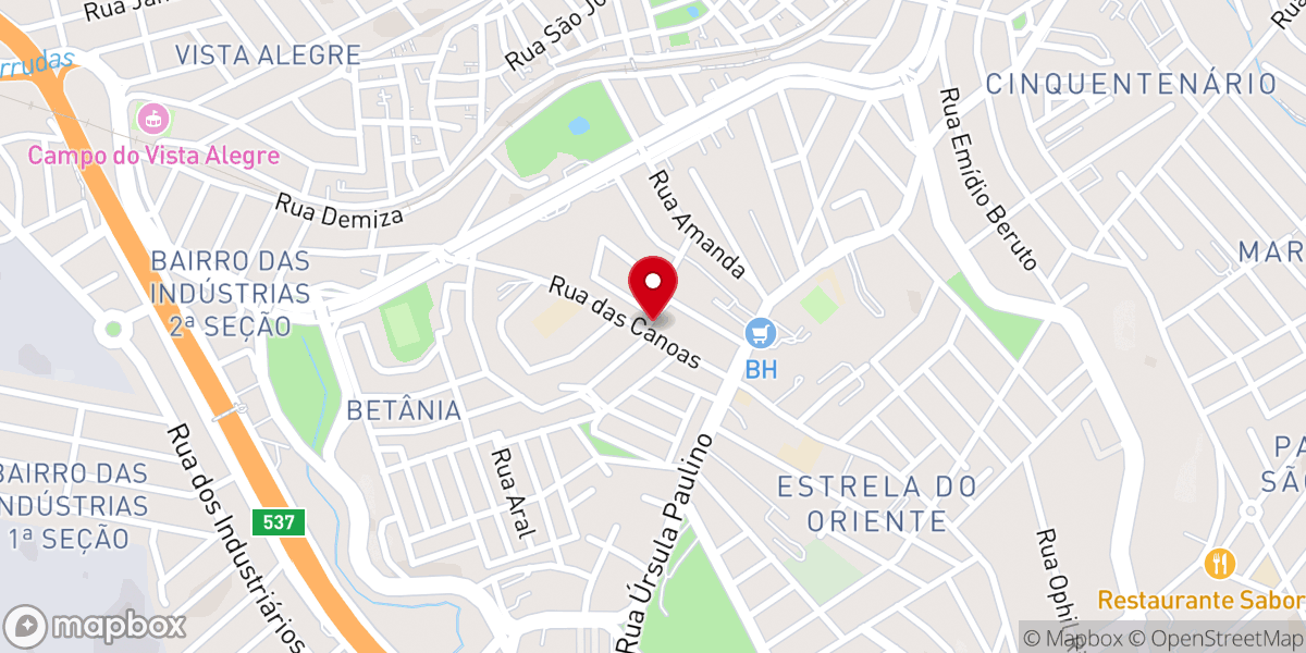 Map showing location of 1ª Igreja Batista do Betânia