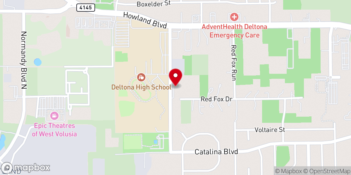 Map showing location of Four Towns Community Church