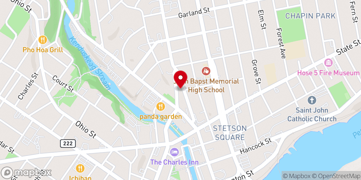 Map showing location of Unitarian Universalist Society of Bangor