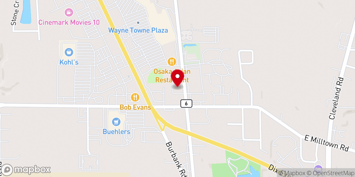 Map showing location of Wooster Foursquare Church