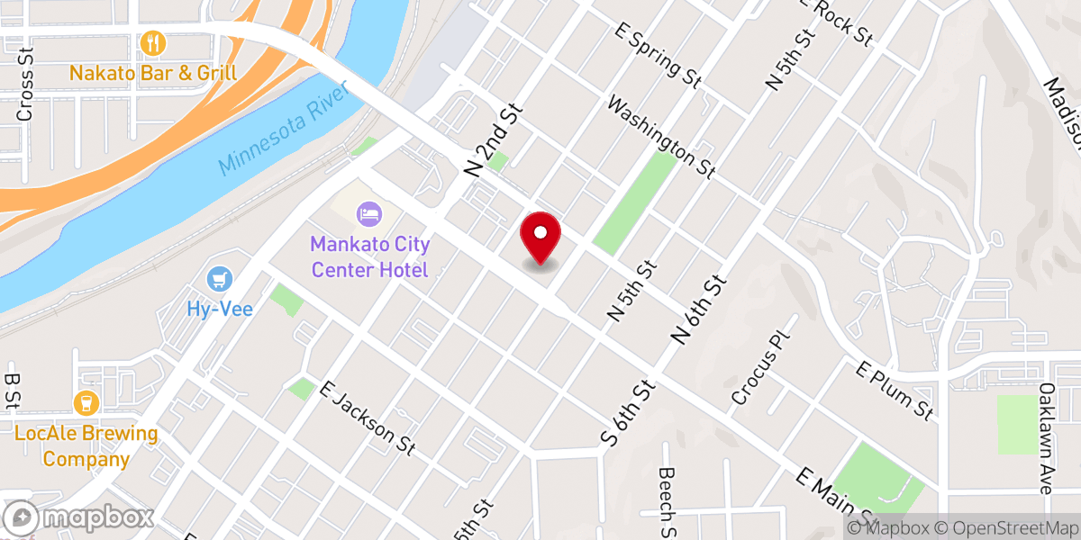 Map showing location of Shelter Church Mankato
