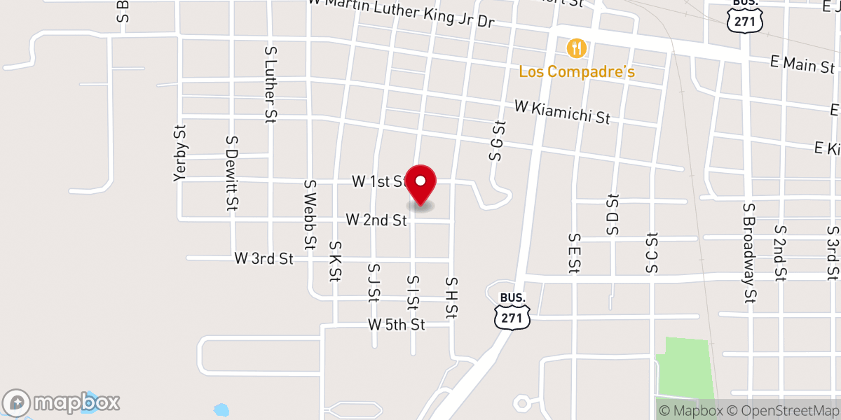 Map showing location of Emmanuel Baptist Church