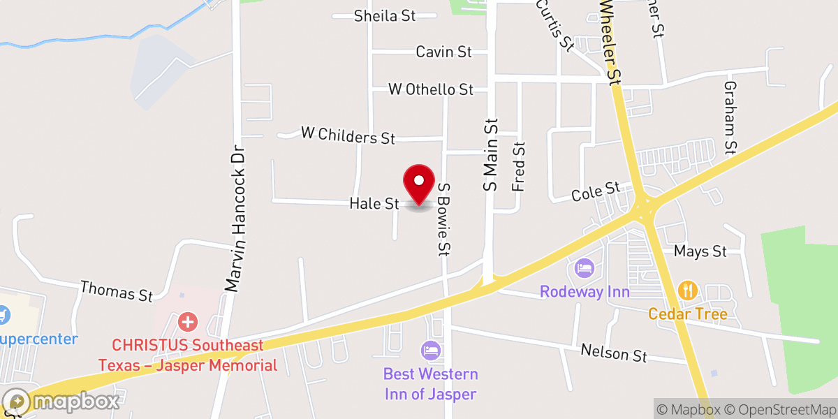 Map showing location of Moore Chapel CME Church