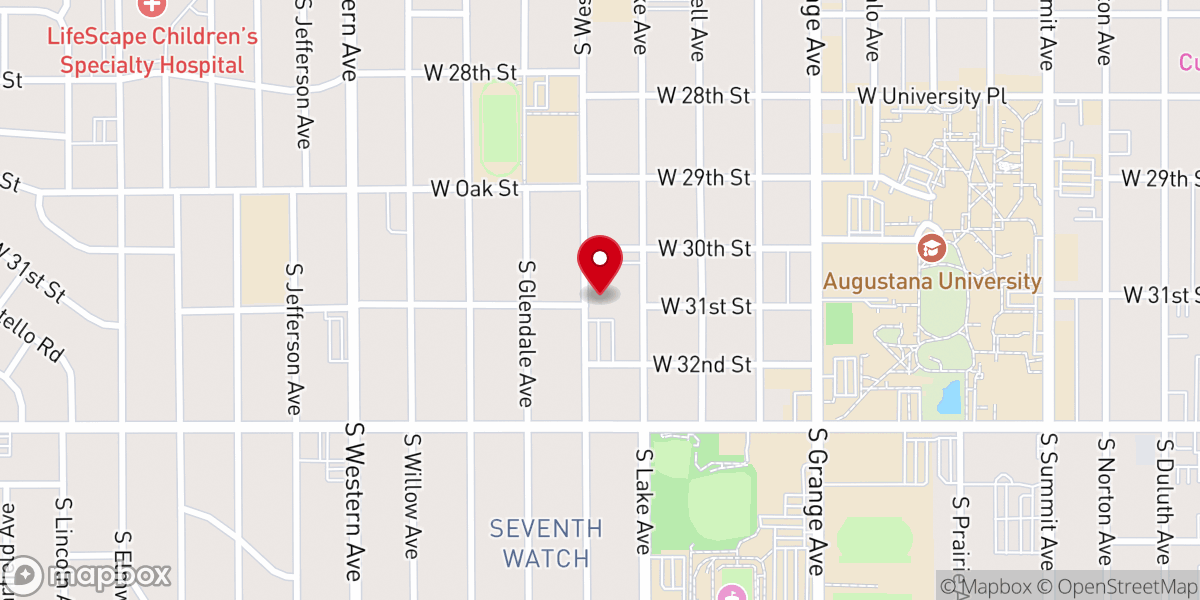 Map showing location of First Presbyterian Church