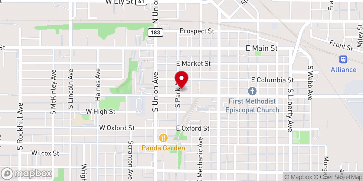 Map showing location of Alliance First Friends Church