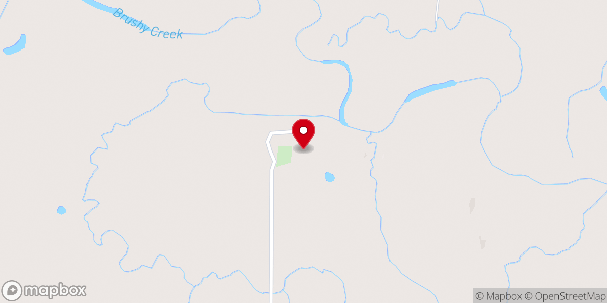 Map showing location of Brushy Church
