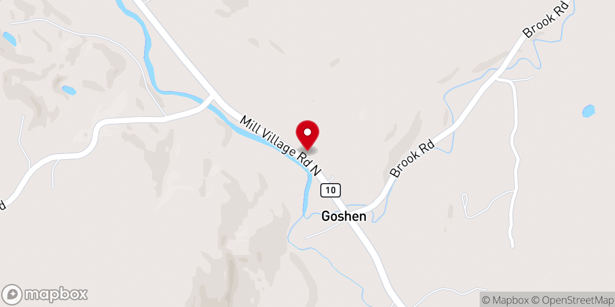 Map showing location of Goshen Community Church