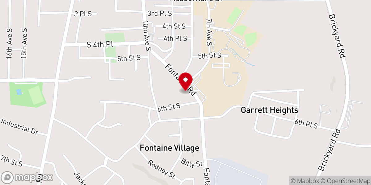Map showing location of South Girard Church of Christ