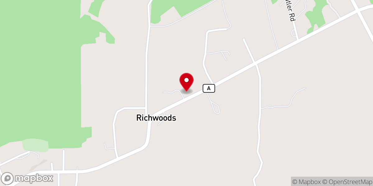 Map showing location of Freewill Baptist Church