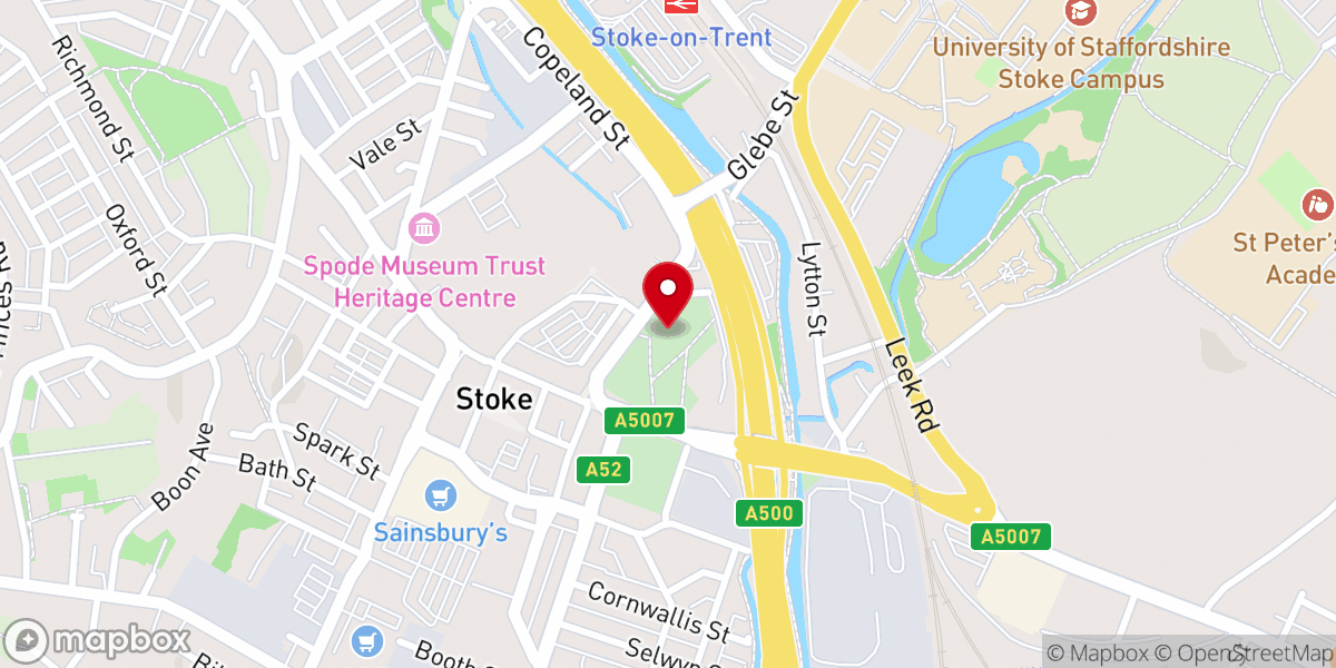 Map showing location of Stoke Minster