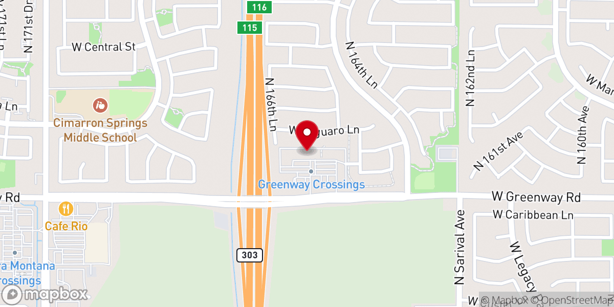 Map showing location of Surprise Christian Church
