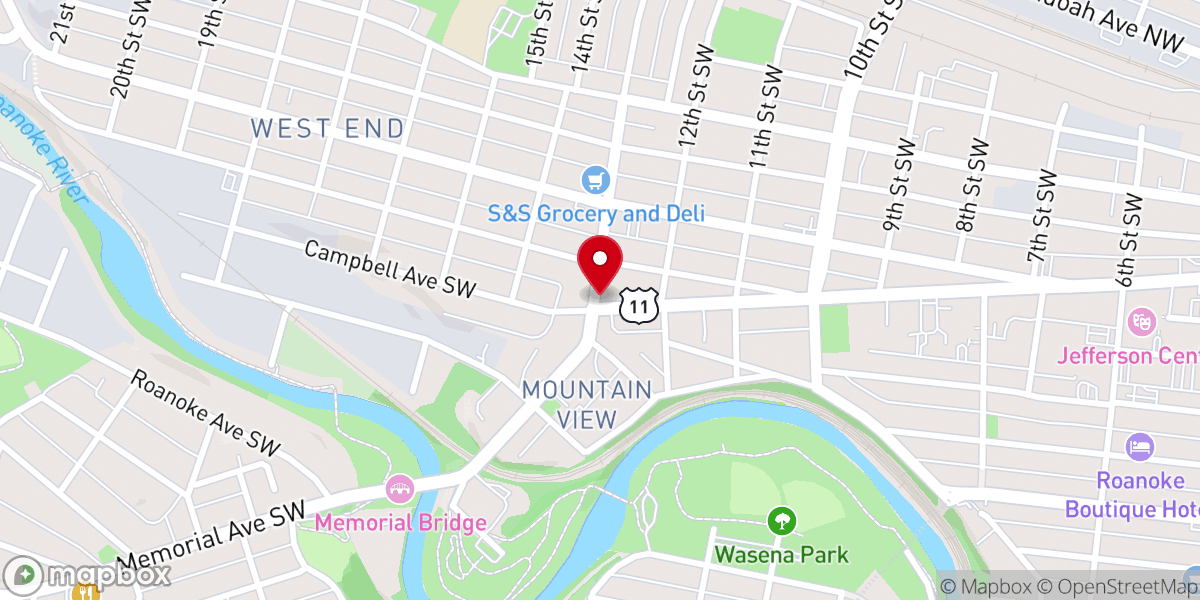 Map showing location of West End United Methodist Church