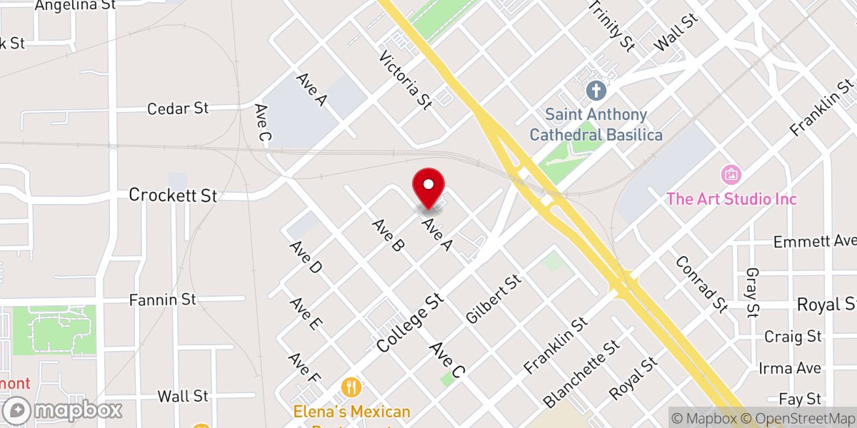 Map showing location of Cristo Rey Church