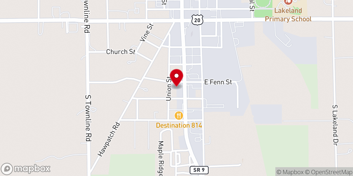 Map showing location of Fountain Church