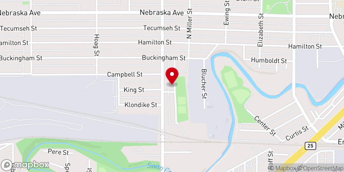 Map showing location of Freedoms Temple Baptist Church