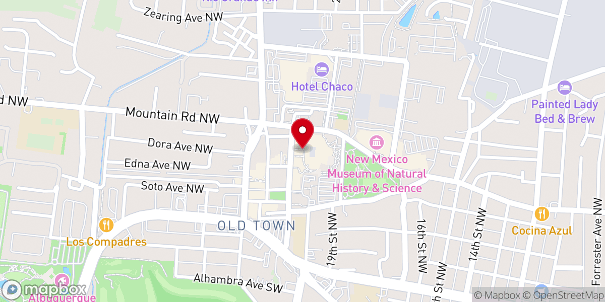 Map showing location of Chapel of Our Lady of Guadalupe