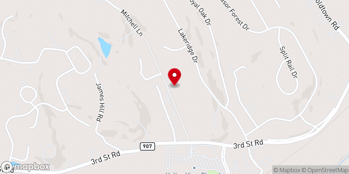 Map showing location of Valley Chapel of Prayer