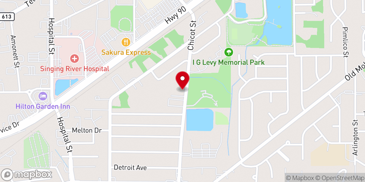 Map showing location of Becky Bacot United Methodist Church
