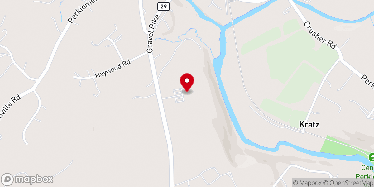 Map showing location of Perkiomenville Mennonite Church