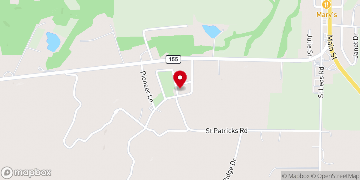 Map showing location of St Patrick's Catholic Church