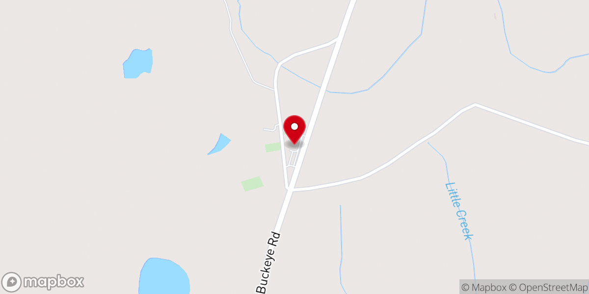 Map showing location of Buckeye Baptist Church