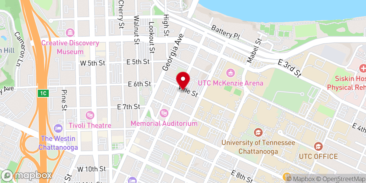 Map showing location of Central Church of Christ