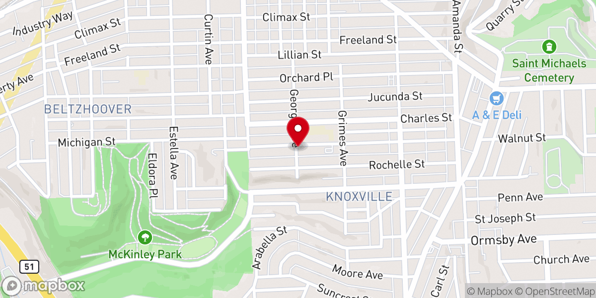 Map showing location of Solid Rock Church
