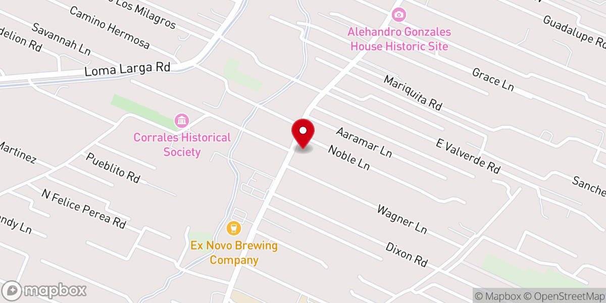 Map showing location of Corrales Mission Church
