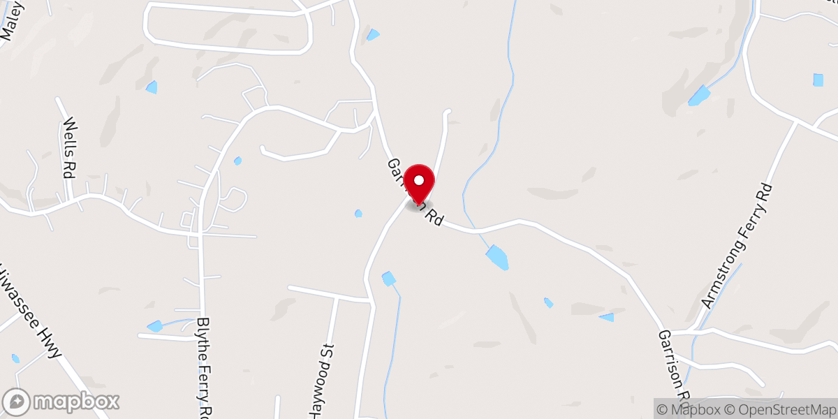Map showing location of Garrison Baptist Church