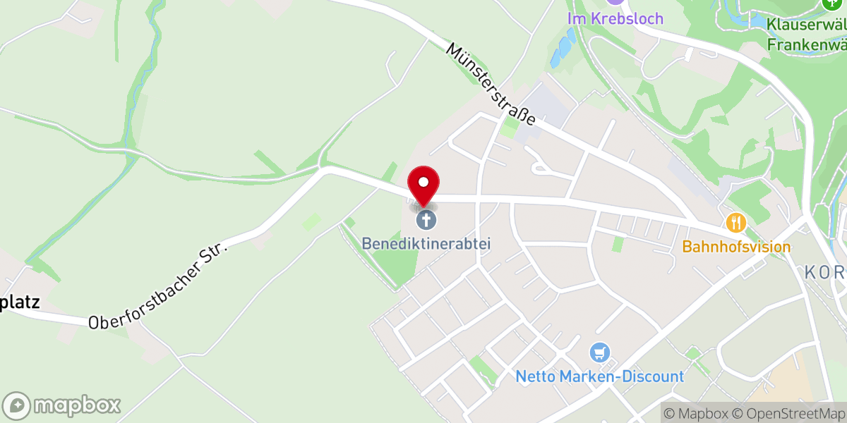 Map showing location of Benediktinerabtei Kornelimünster