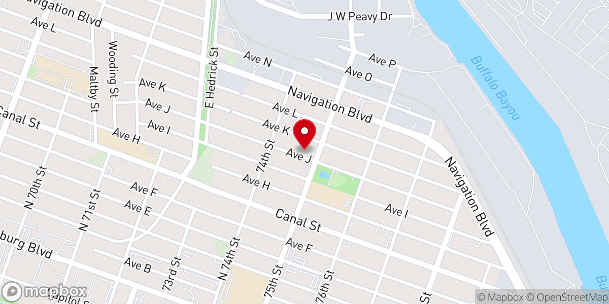 Map showing location of Templo Victoria De Houston